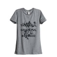 thumbnail image 1 of Thread Tank Thankful Grateful Blessed Women's Relaxed Crewneck T-Shirt Tee Heather Grey Large, 1 of 4