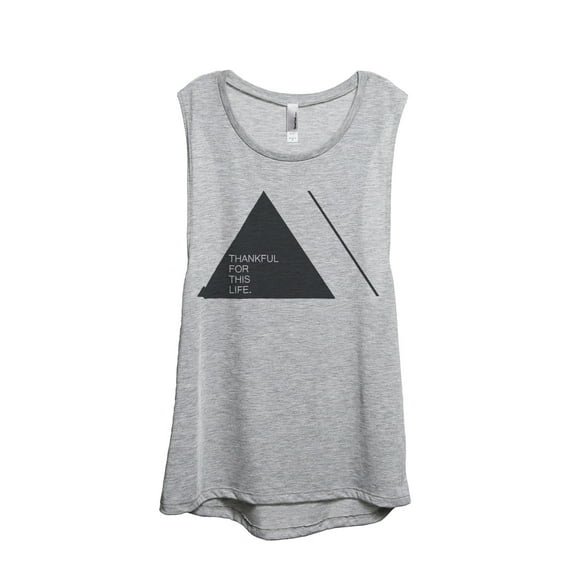 Thread Tank Thankful Life Women's Sleeveless Muscle Tank Top Sport Grey 2X-Large