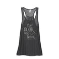 thumbnail image 1 of Thread Tank The Book Was Better Women's Sleeveless Flowy Racerback Tank Top Charcoal Small, 1 of 5