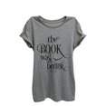thumbnail image 1 of Thread Tank The Book Was Better Womens Relaxed T-Shirt Tee Heather Grey - S, 1 of 3
