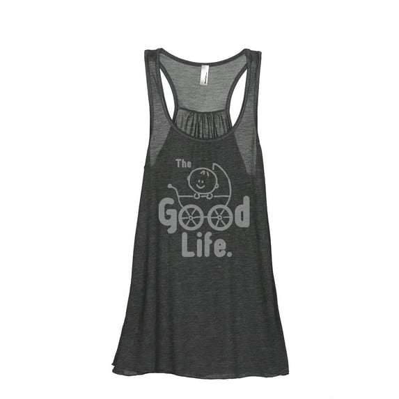 Thread Tank The Good Life Mom Women's Sleeveless Flowy Racerback Tank Top Charcoal Small