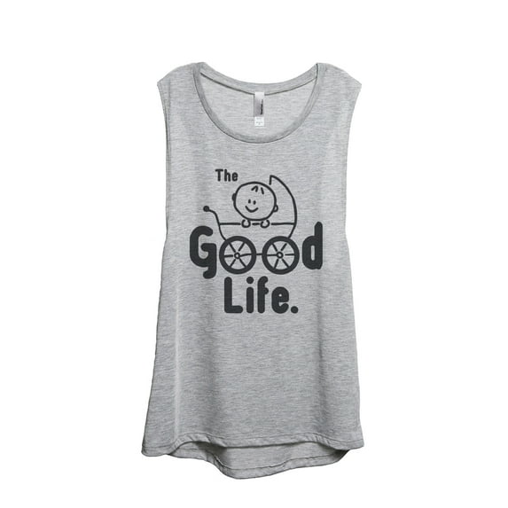 Thread Tank The Good Life Mom Women's Sleeveless Muscle Tank Top Sport Grey Small