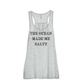 thumbnail image 1 of Thread Tank The Ocean Made Me Salty Women's Sleeveless Flowy Racerback Tank Top Sport Grey 2X-Large, 1 of 5