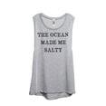 thumbnail image 1 of Thread Tank The Ocean Made Me Salty Women's Sleeveless Muscle Tank Top Sport Grey Small, 1 of 3