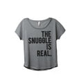 thumbnail image 1 of Thread Tank The Snuggle Is Real Women's Relaxed Slouchy Dolman T-Shirt Tee Heather Grey X-Large, 1 of 4