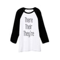thumbnail image 1 of Thread Tank There Their Theyre Unisex 3/4 Sleeves Baseball Raglan White Black X-Large, 1 of 4