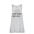 thumbnail image 1 of Thread Tank Thick Thighs Save Lives Women's Sleeveless Flowy Racerback Tank Top Sport Grey 2X-Large, 1 of 5