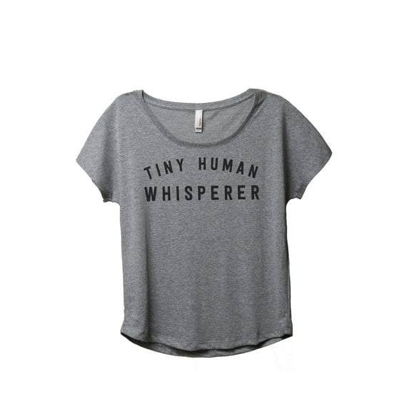 Thread Tank Tiny Human Whisperer Women's Fashion Relaxed Slouchy Dolman T-Shirt Tee Heather Grey 2X-Large