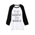 thumbnail image 1 of Thread Tank To Live Is The Rarest Thing In The World Unisex 3/4 Sleeves Baseball Raglan White Black Small, 1 of 4