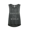 thumbnail image 1 of Thread Tank To Live Is The Rarest Thing In The World Women's Sleeveless Muscle Tank Top Charcoal 2X-Large, 1 of 3