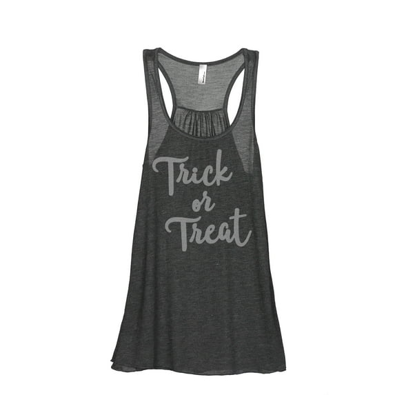 Thread Tank Trick Or Treat Women's Sleeveless Flowy Racerback Tank Top Charcoal Small