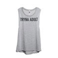 thumbnail image 1 of Thread Tank Tryna Adult Women's Sleeveless Muscle Tank Top Sport Grey Medium, 1 of 4