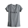 thumbnail image 1 of Thread Tank Tues. Tuesday Women's Relaxed V-Neck T-Shirt Tee Heather Grey Small, 1 of 4