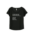 thumbnail image 1 of Thread Tank Ummm OK Women's Relaxed Slouchy Dolman T-Shirt Tee Heather Black Small, 1 of 4