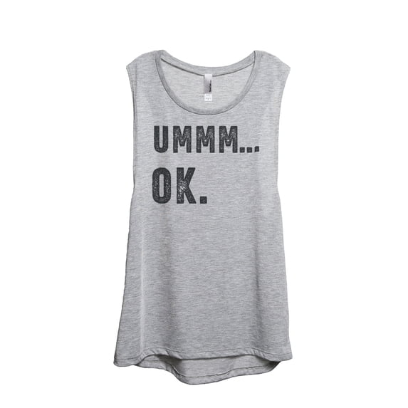 Thread Tank Ummm OK Women's Sleeveless Muscle Tank Top Sport Grey 2X-Large