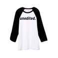 thumbnail image 1 of Thread Tank Unedited Unisex 3/4 Sleeves Baseball Raglan White Black Small, 1 of 4
