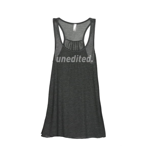 Thread Tank Unedited Women's Sleeveless Flowy Racerback Tank Top Charcoal Large