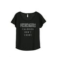 thumbnail image 1 of Thread Tank Vacation Calories Don't Count Women's Relaxed Slouchy Dolman T-Shirt Tee Heather Black 3X-Large, 1 of 1
