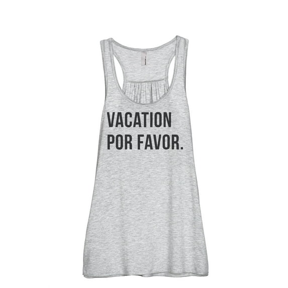 Thread Tank Vacation Por Favor Women's Fashion Sleeveless Flowy Racerback Tank Top Sport Grey X-Large