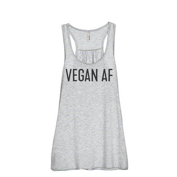 Thread Tank Vegan AF Women's Sleeveless Flowy Racerback Tank Top Sport Grey Medium