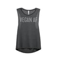 thumbnail image 1 of Thread Tank Vegan AF Women's Sleeveless Muscle Tank Top Charcoal Small, 1 of 4