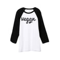 thumbnail image 1 of Thread Tank Vegan Unisex 3/4 Sleeves Baseball Raglan White Black Small, 1 of 4
