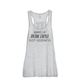 thumbnail image 1 of Thread Tank Wake Up Drink Coffee Plot Goodness Women's Sleeveless Flowy Racerback Tank Top Sport Grey Medium, 1 of 5