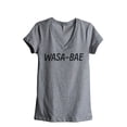 thumbnail image 1 of Thread Tank Wasa-Bae Women's Relaxed V-Neck T-Shirt Tee Heather Grey Small, 1 of 4
