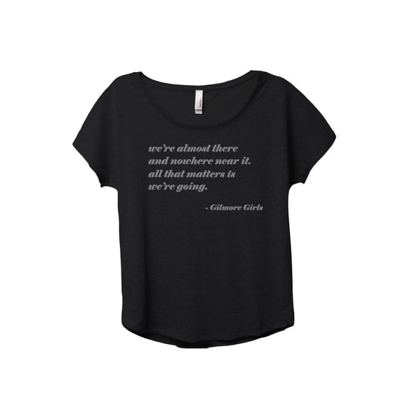 Thread Tank Were Almost There Women's Relaxed Slouchy Dolman T-Shirt Tee Heather Black Large