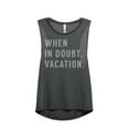 thumbnail image 1 of Thread Tank When In Doubt Vacation Women's Sleeveless Muscle Tank Top Charcoal Large, 1 of 4