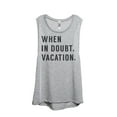 thumbnail image 1 of Thread Tank When In Doubt Vacation Women's Sleeveless Muscle Tank Top Sport Grey Small, 1 of 4