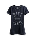 thumbnail image 1 of Thread Tank Wife Of The Party Women's Relaxed Crewneck T-Shirt Tee Heather Navy Small, 1 of 1