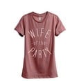 thumbnail image 1 of Thread Tank Wife Of The Party Women's Relaxed Crewneck T-Shirt Tee Heather Rouge Small, 1 of 1