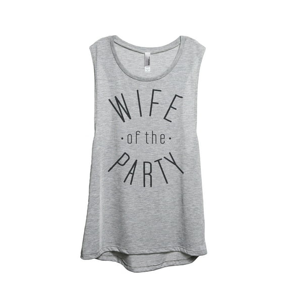 Thread Tank Wife Of The Party Women's Sleeveless Muscle Tank Top Sport Grey Large