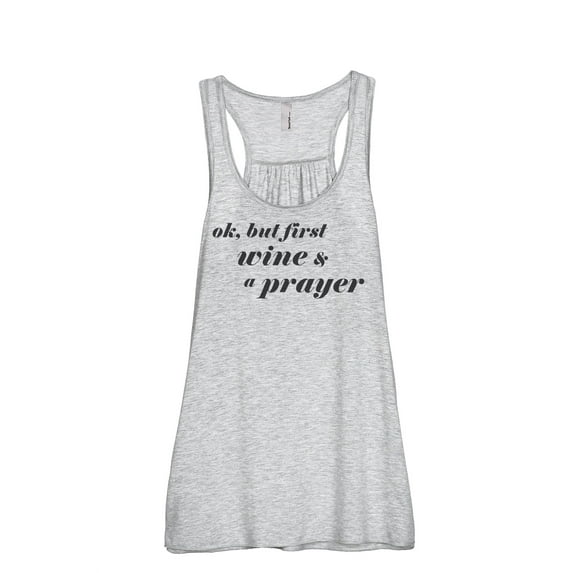 Thread Tank Wine And A Prayer Women's Sleeveless Flowy Racerback Tank Top Sport Grey 2X-Large