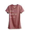 thumbnail image 1 of Thread Tank Wine Made Me Do It Women's Fashion Relaxed Crewneck T-Shirt Tee Heather Rouge Small, 1 of 4