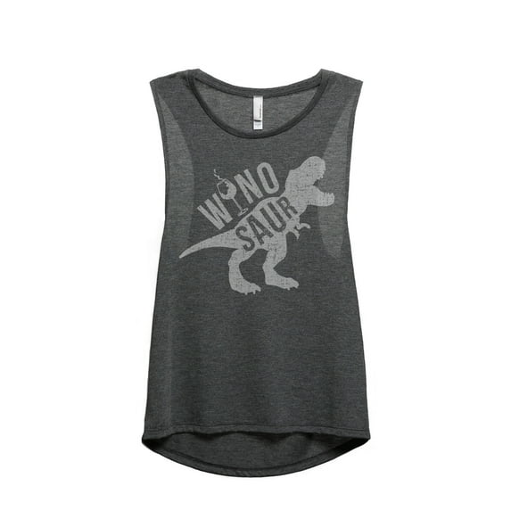 Thread Tank Winosaur Women's Sleeveless Muscle Tank Top Charcoal X-Large