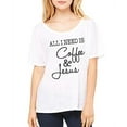 thumbnail image 1 of Thread Tank Women's All I Need Is Coffee and Jesus Slouchy Tee Medium White, 1 of 2