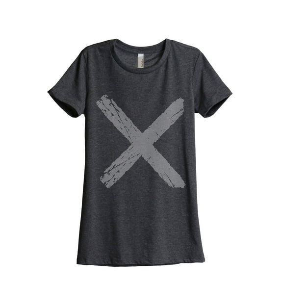 Thread Tank X Marks The Spot Women's Relaxed Crewneck T-Shirt Tee Charcoal Small