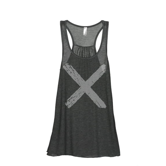 Thread Tank X Marks The Spot Women's Sleeveless Flowy Racerback Tank Top Charcoal Small
