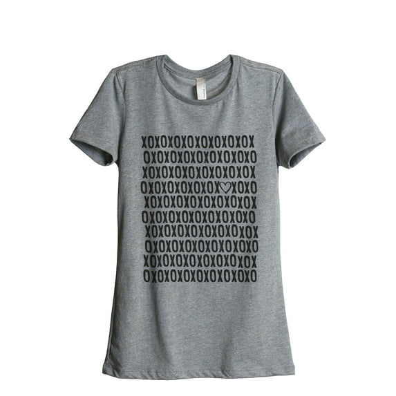 Thread Tank XOXO Love Heart Women's Relaxed Crewneck T-Shirt Tee Heather Grey Small