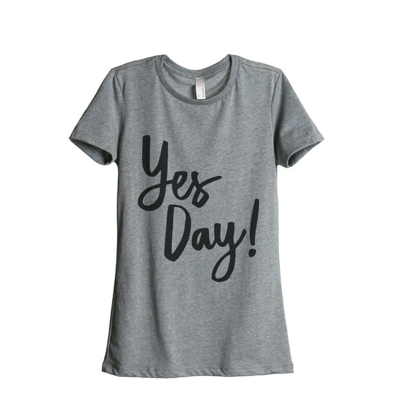 Thread Tank Yes Day Women's Relaxed Crewneck T-Shirt Tee Heather Grey Small