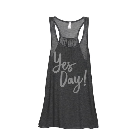 Thread Tank Yes Day Women's Sleeveless Flowy Racerback Tank Top Charcoal Small