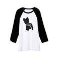thumbnail image 1 of Thread Tank Yorkie Terrier Dog Silhouette Unisex 3/4 Sleeves Baseball Raglan White Black 2X-Large, 1 of 4