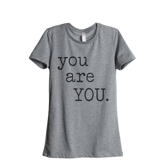 Thread Tank You Are You Women's Relaxed Crewneck T-Shirt Tee Heather Grey Small