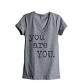 thumbnail image 1 of Thread Tank You Are You Women's Relaxed V-Neck T-Shirt Tee Heather Grey 2X-Large, 1 of 4