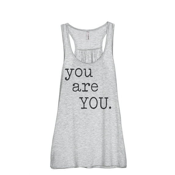 Thread Tank You Are You Women's Sleeveless Flowy Racerback Tank Top Sport Grey Small
