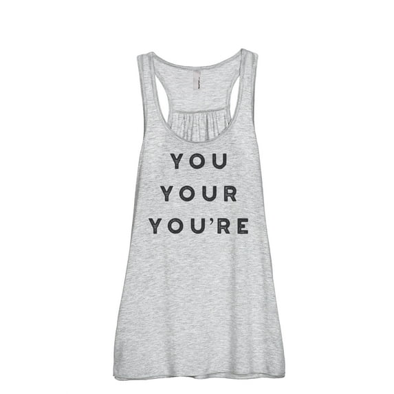 Thread Tank You Your Youre Women's Sleeveless Flowy Racerback Tank Top Sport Grey Medium