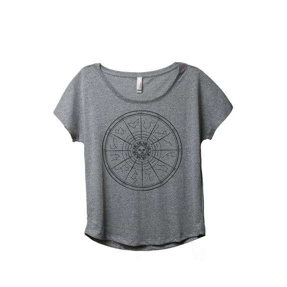 Thread Tank Zodiac Constellation Women's Relaxed Slouchy Dolman T-Shirt Tee Heather Grey 2X-Large