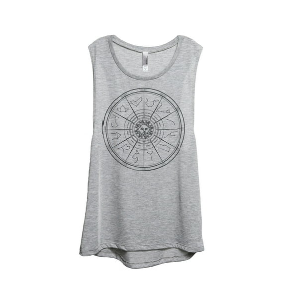 Thread Tank Zodiac Constellation Women's Sleeveless Muscle Tank Top Sport Grey Small